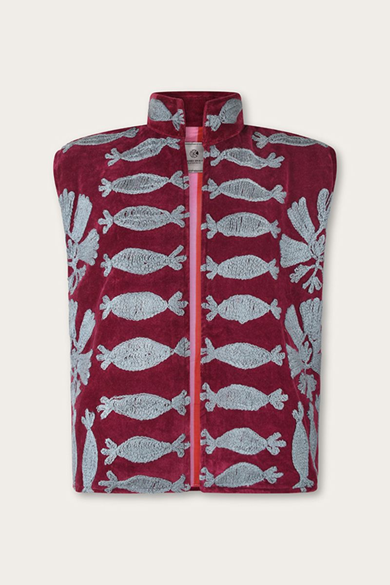 Embroidered Velvet Bodywarmer
