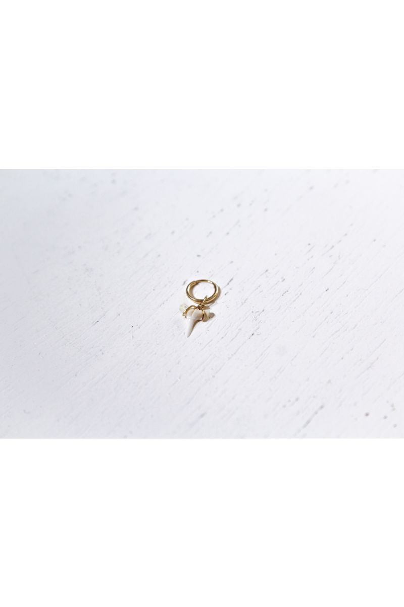 shark tooth (white) earring - gold