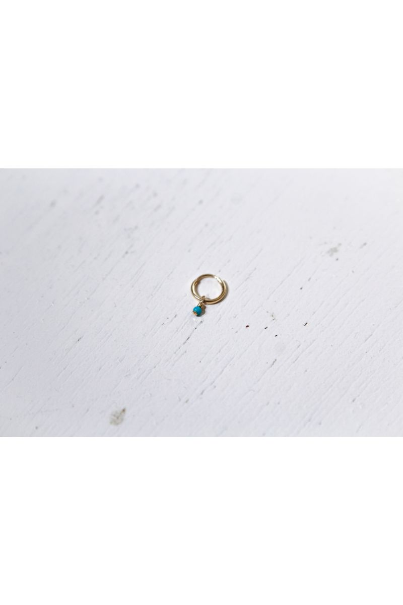 turquoise hoop earring- gold -