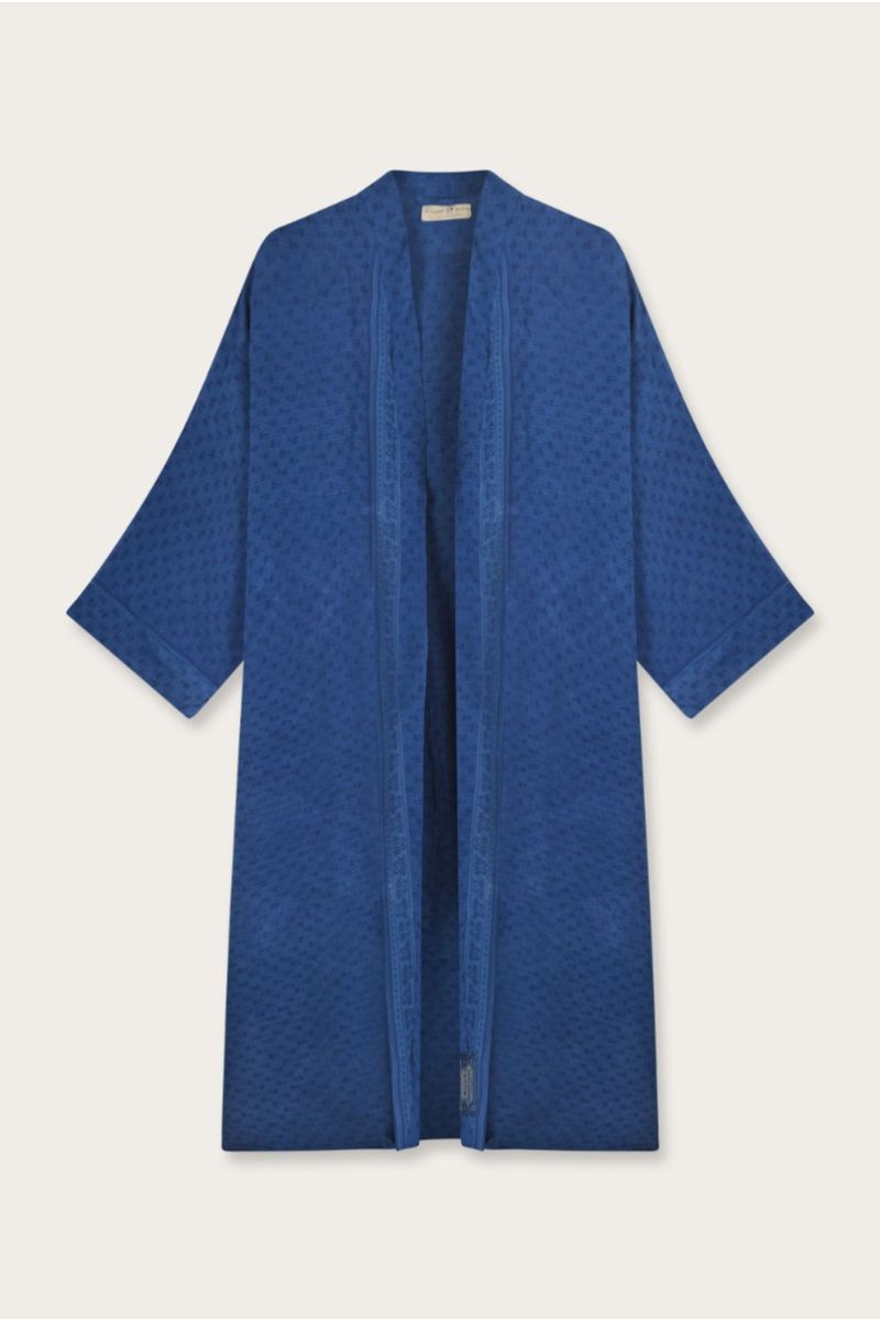 Long Silk Sari Kimono – Multicolor Floral