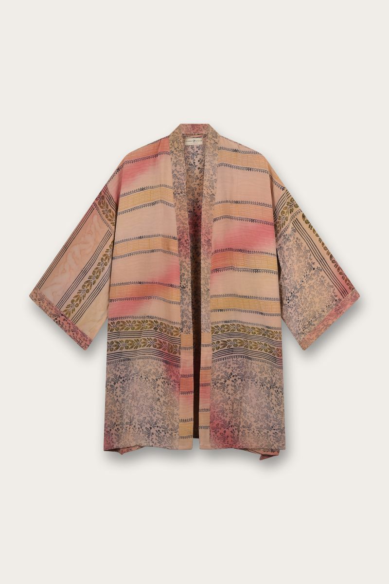 Silk Sari Kimono – Multicolor Floral