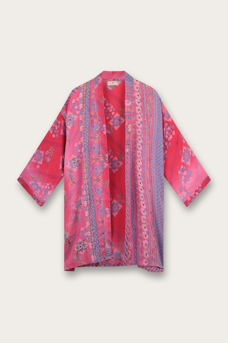 Silk Sari Kimono – Multicolor Floral