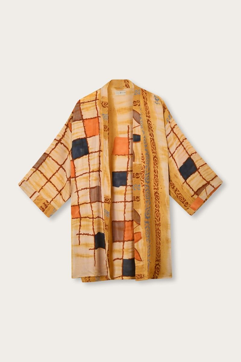 Silk Sari Kimono – Multicolor Floral