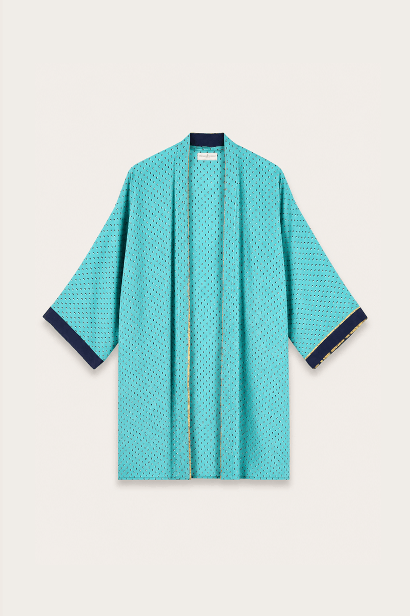 Silk Sari Kimono – Multicolor Floral