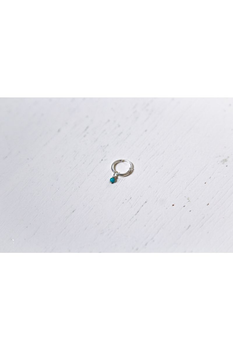 turquoise hoop earring - silver -